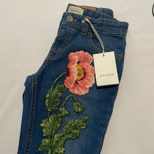 Girls Gucci floral jeans